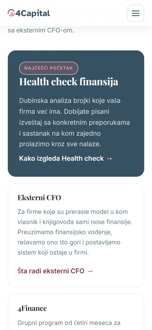 4Capital na telefonu, ekran 2